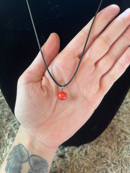 Red Crackle Quartz Bead Necklace