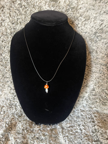 Orange Mushroom Necklace