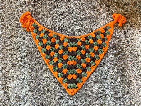 Orange, Brown & Green Hair Scarf