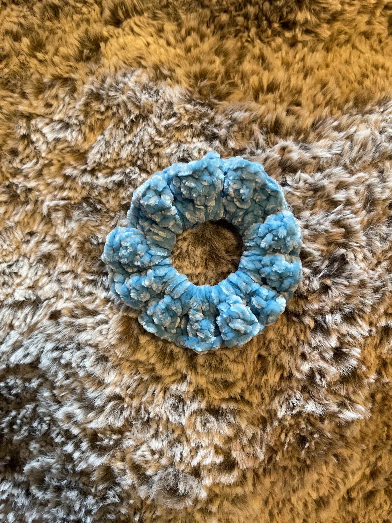 Sky Blue Velvet Scrunchy