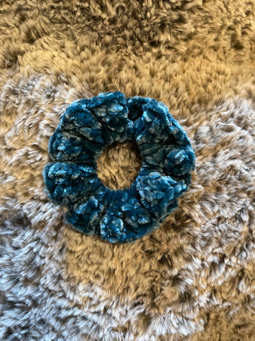 Deep Blue Velvet Scrunchy