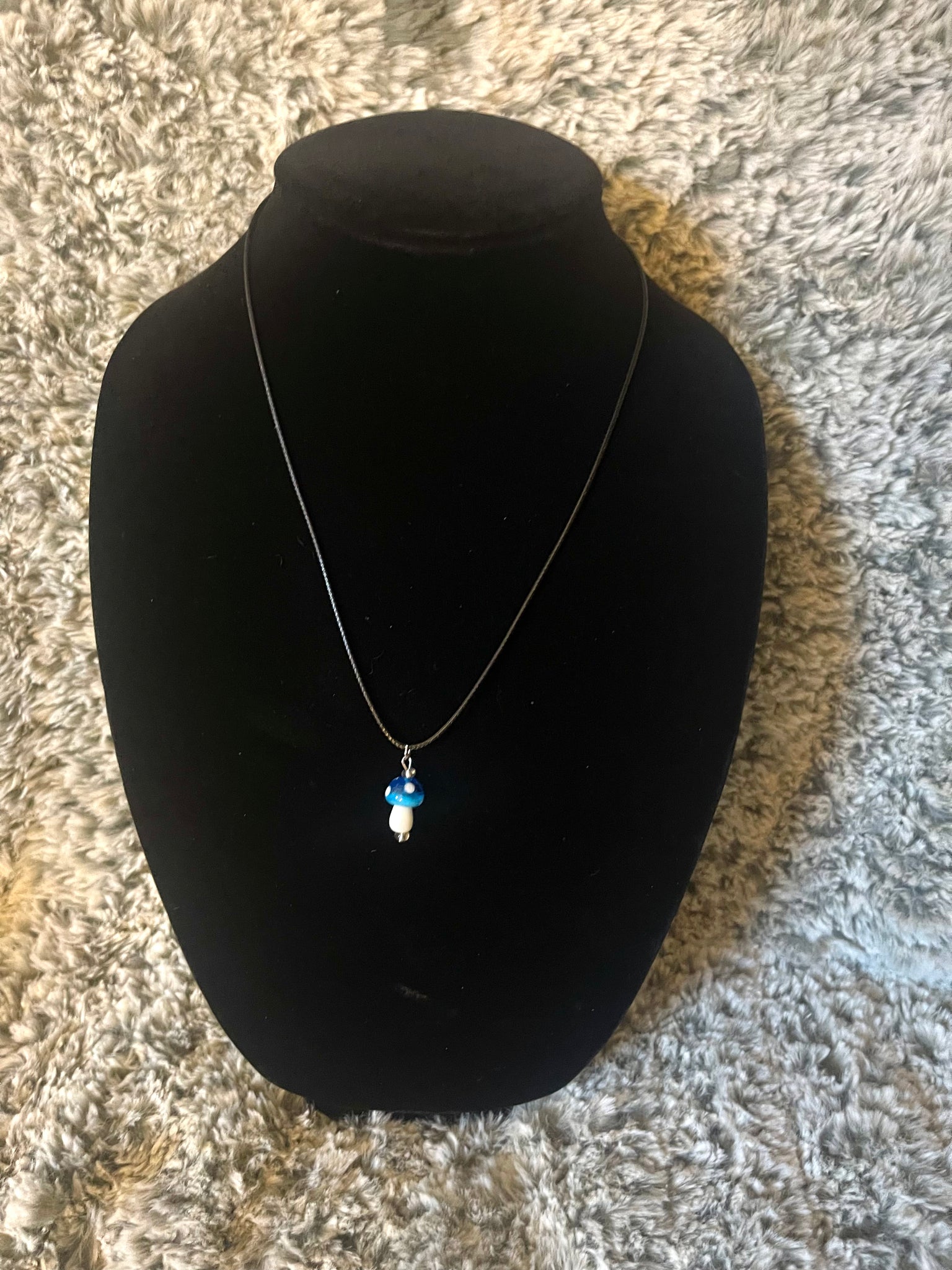 Blue Mushroom Necklace