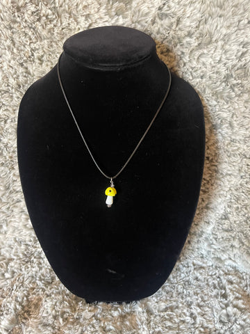 Yellow Mushroom Necklace