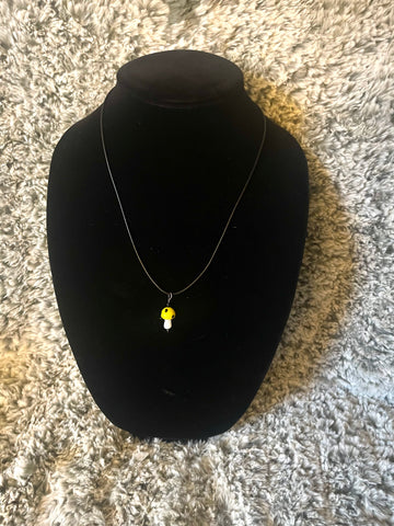 Yellow Mushroom Necklace