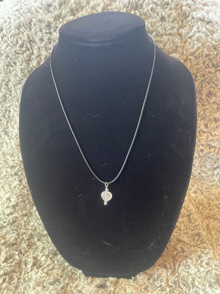 Rose Quartz Small Heart Necklace