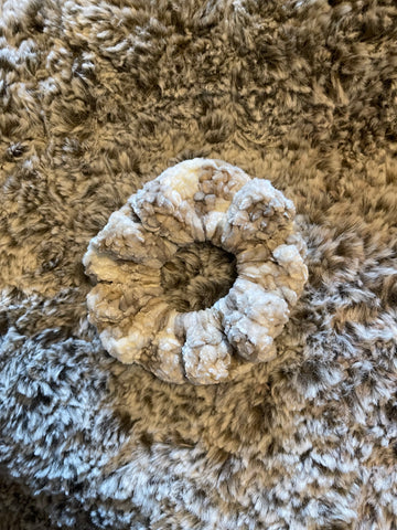 White Variegated Velvet Scrunchy