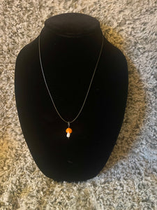 Orange Mushroom Necklace