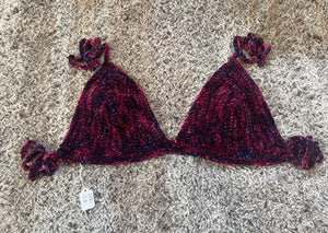 Maroon Variegated Velvet Bra