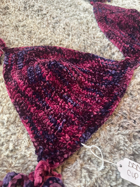 Maroon Variegated Velvet Bra