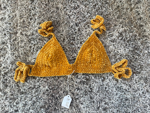 Mustard Velvet Bra