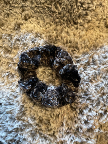 Grey Variegated Velvet Scrunchy