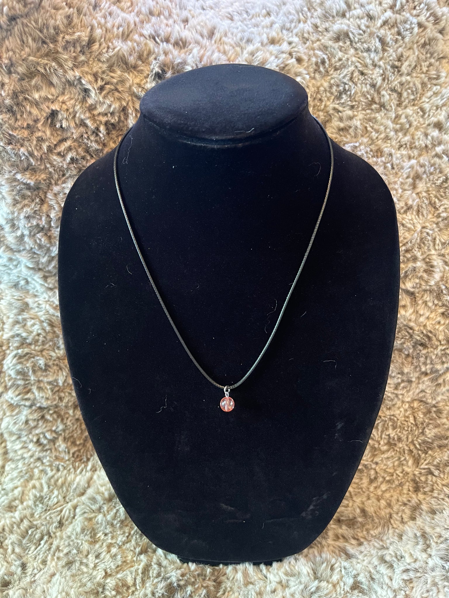 Pink Crackle Quartz Bead Necklace