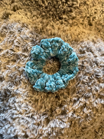 Sea foam Blue Velvet Scrunchy