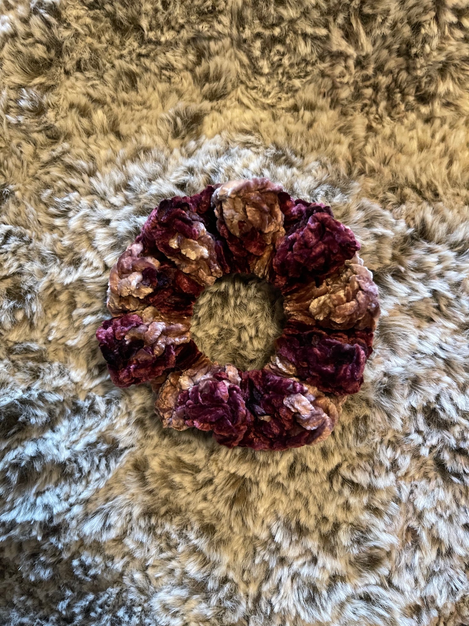 Pink & Purple Velvet Scrunchy