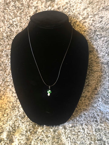 Green Mushroom Necklace