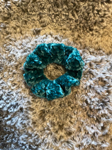 Teal Velvet Scrunchy