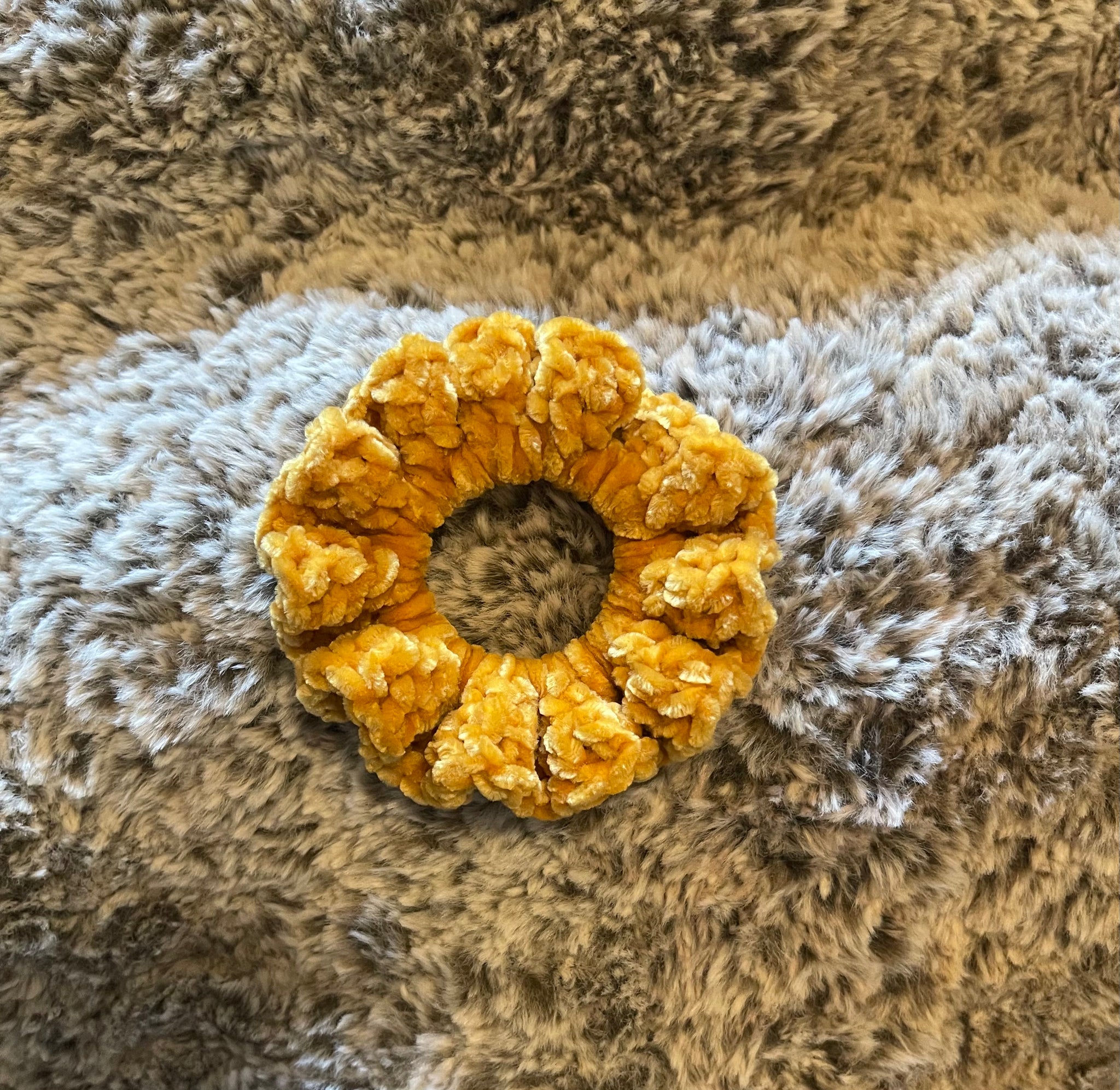 Mustard Yellow Velvet Scrunchy