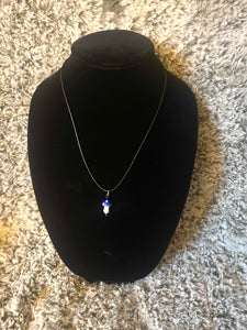 Deep Blue Mushroom Necklace